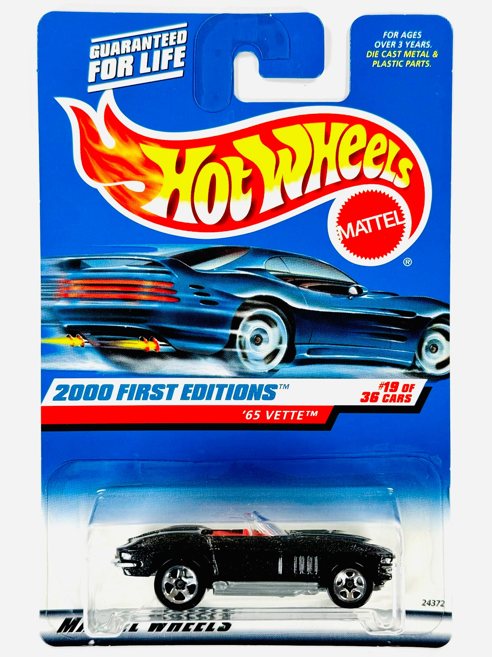 Hot Wheels 2000 First Editions '65 Vette (19/36) - Damaged Card
