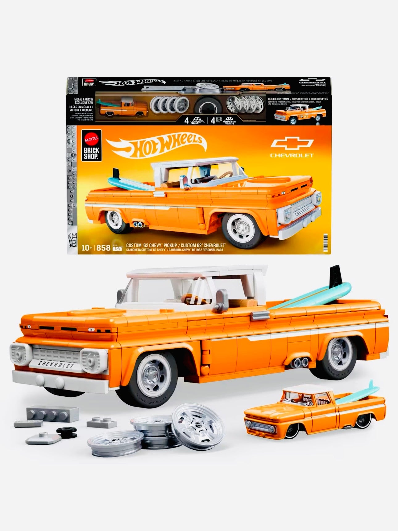 Mattel Brick Shop Hot Wheels Custom '62 Chevy Pickup Building Set