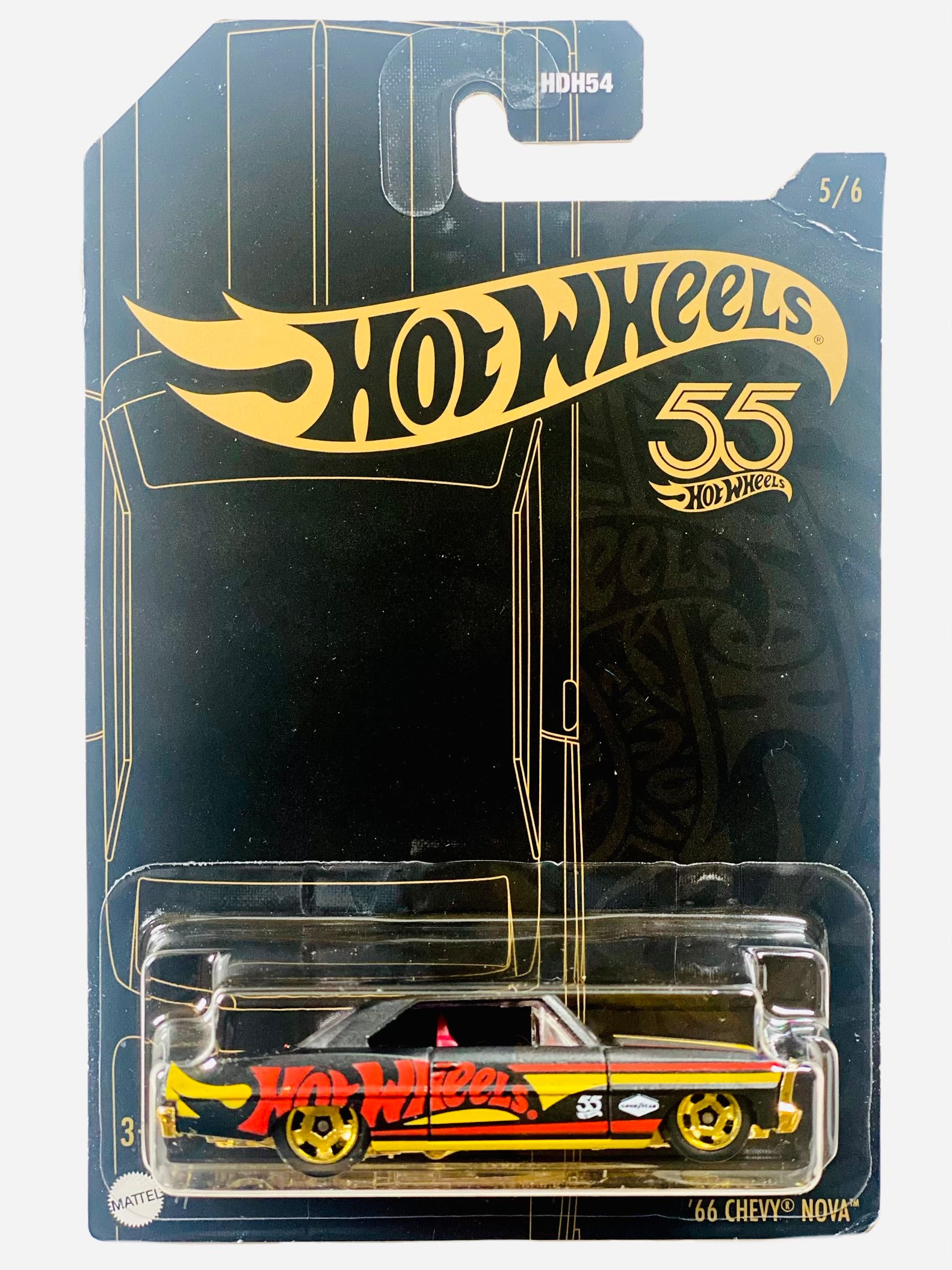 Hot Wheels 2023 Pearl & Chrome 55th Anniversary Series '66 Chevy