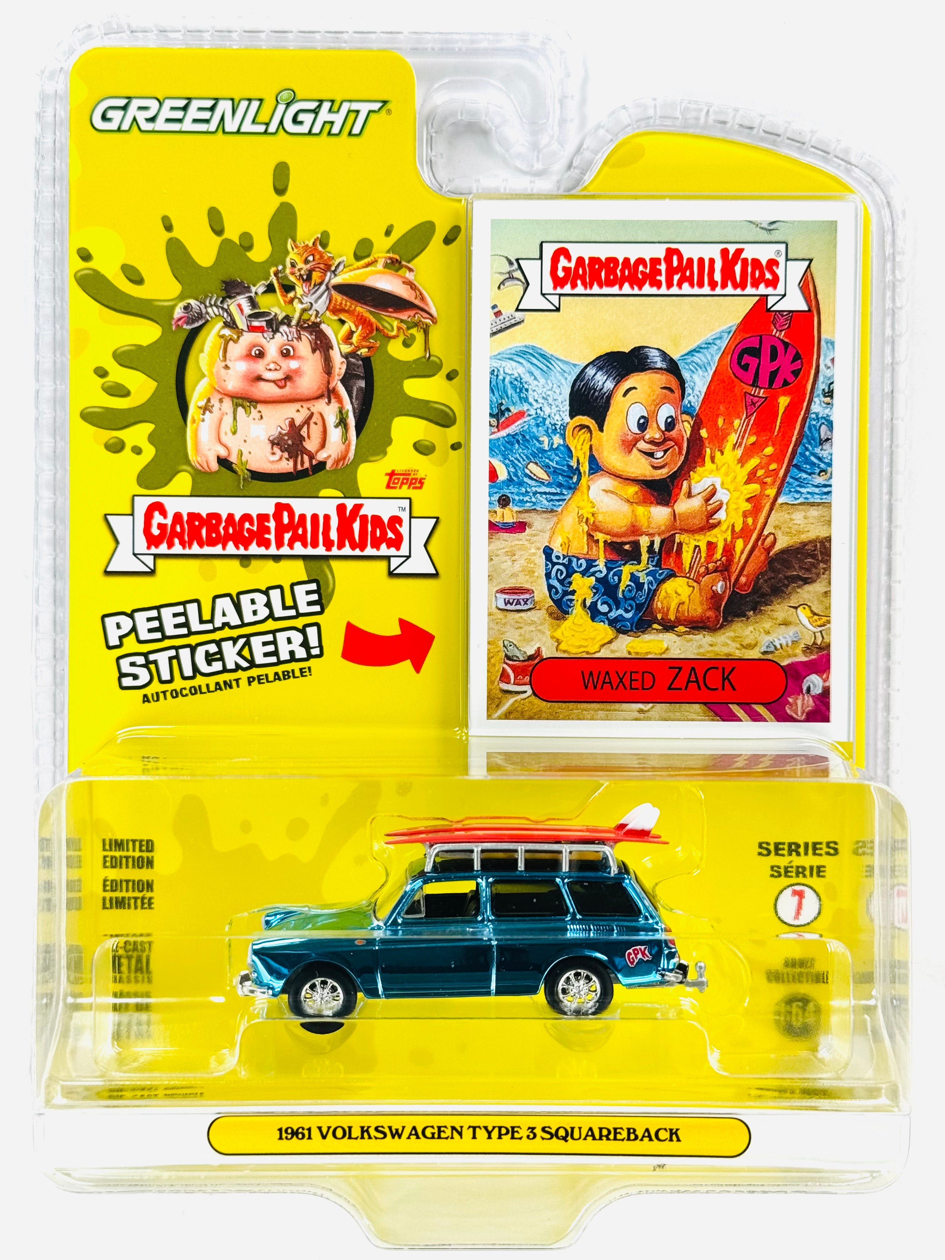 Greenlight Garbage Pail Kids Waxed Zack 1961 Volkswagen Type 3
