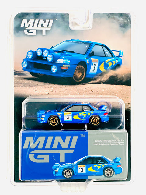 Mini GT Mijo Exclusives Subaru Impreza #3 WRC98 1998 Rally Monte-Carlo 3rd Place #975