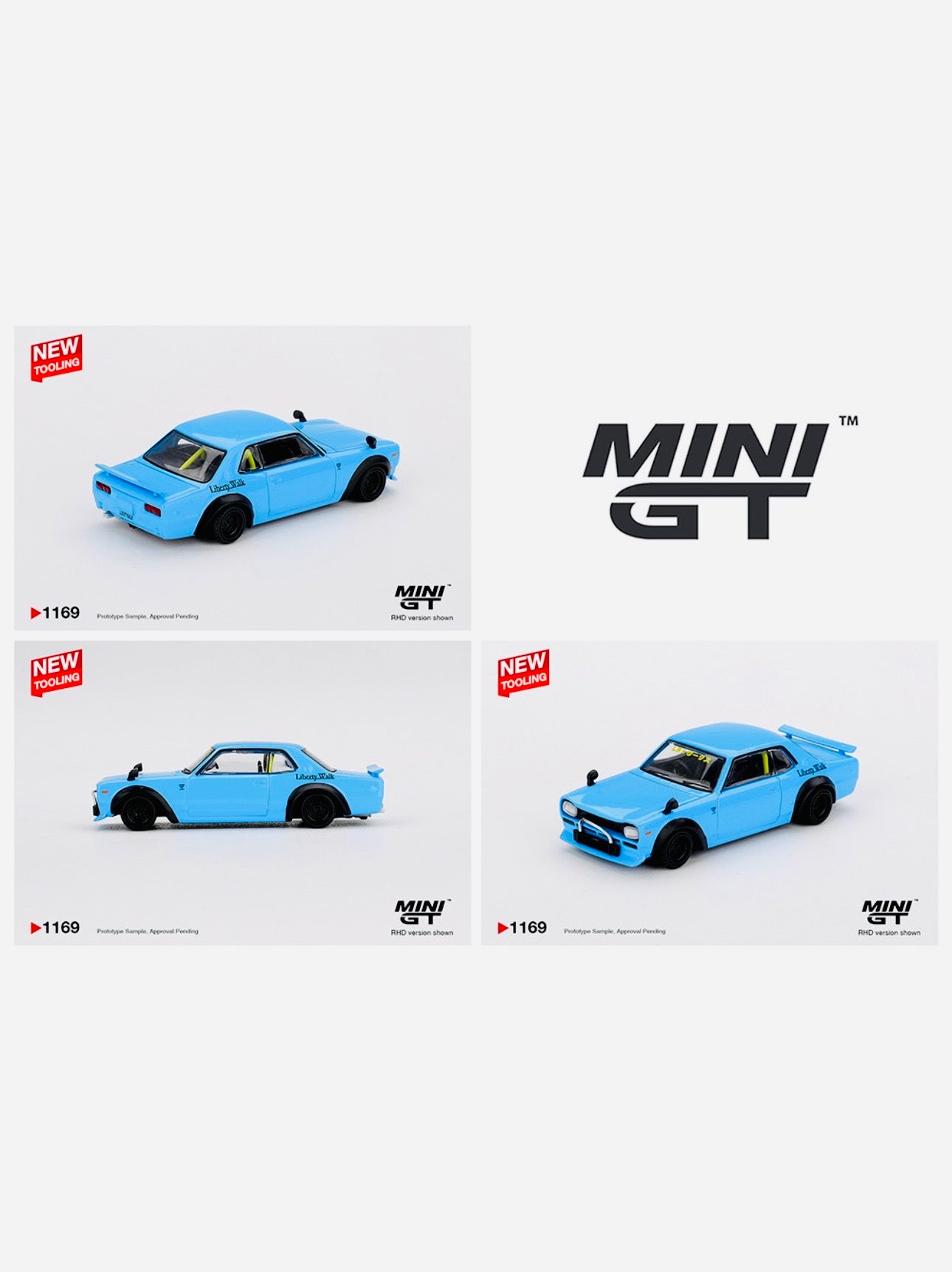 Mini GT Nissan LB Works HAKOSUKA Baby Blue #1169 – Jcardiecast