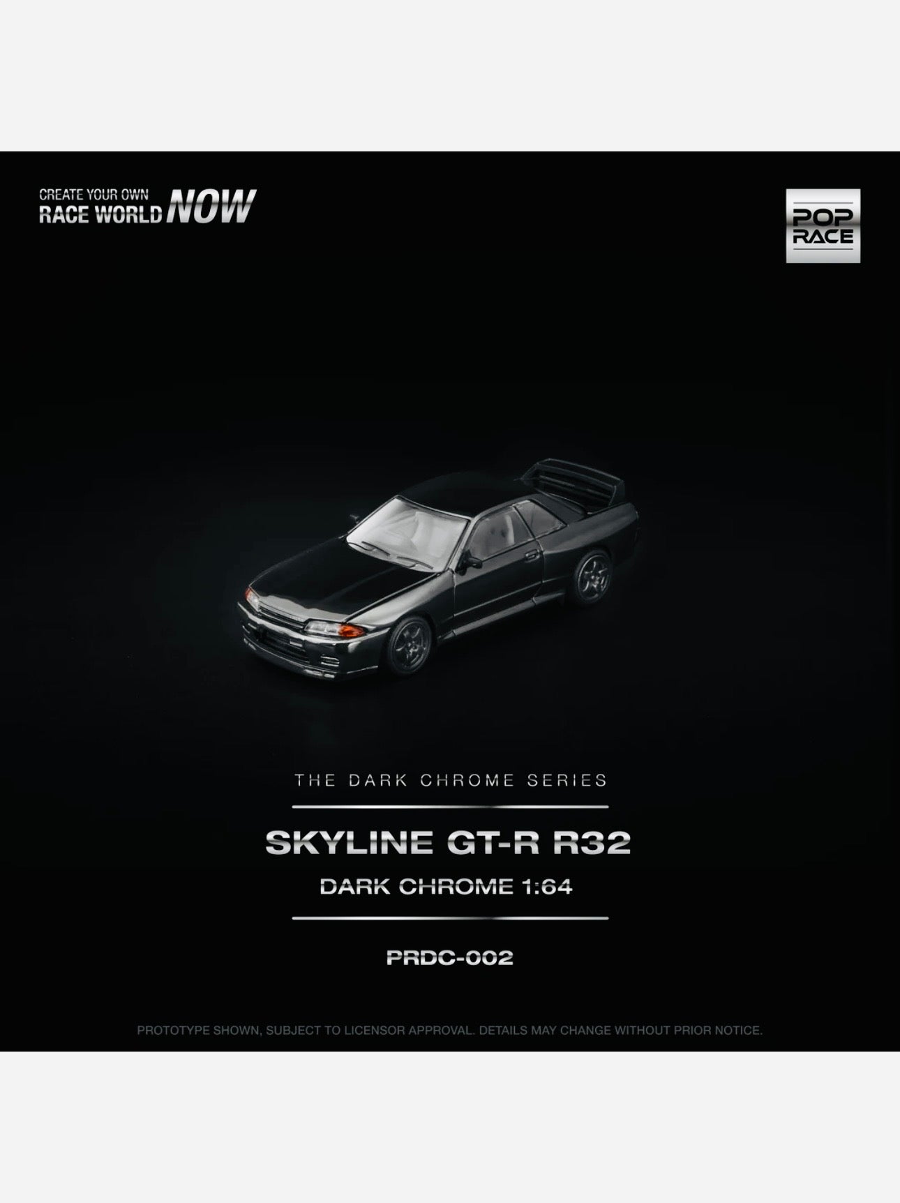 Pop Race Factory Sealed Skyline GTR R32 Dark Chrome #002 – Jcardiecast