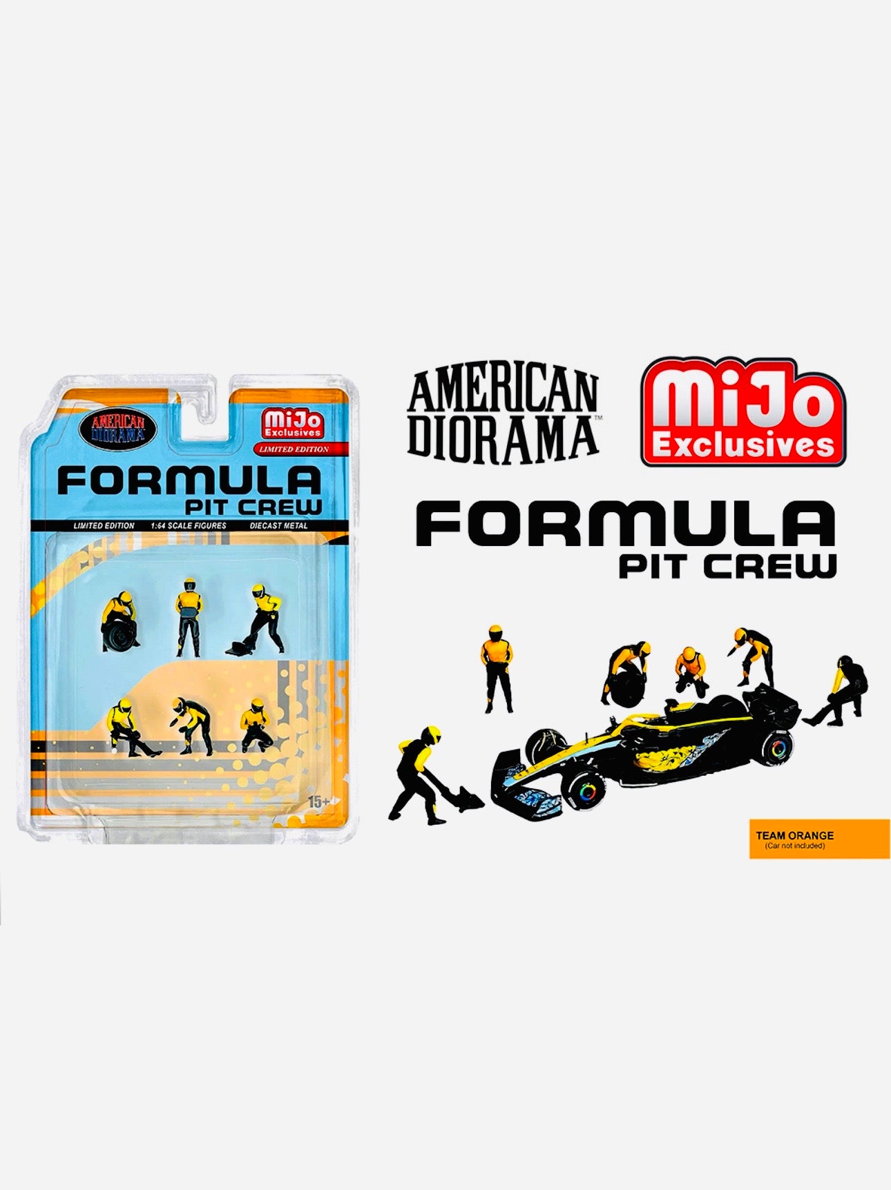American Diorama Mijo Exclusive Formula Pit Crew Team Orange