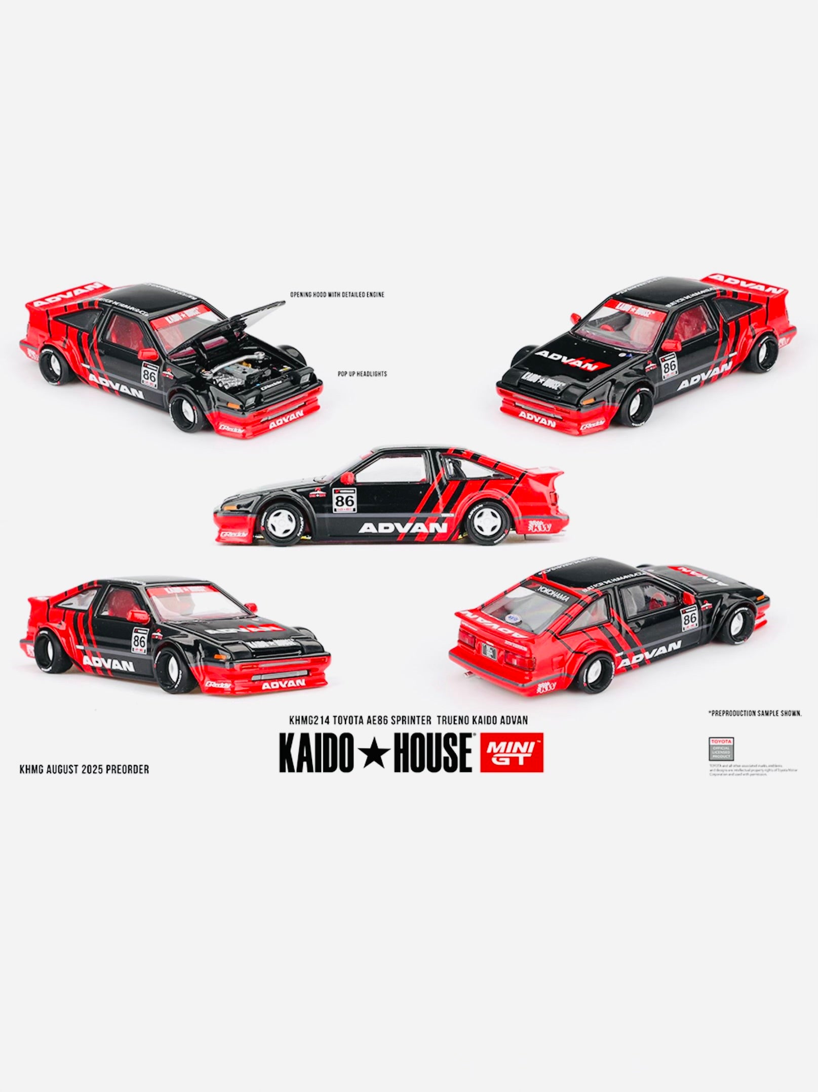 KAIDO HOUSE TOYOTA AE86 ADVAN 限定 Mini GT x Kaido House Collab Factory Sealed Toyota AE86 Sprinter