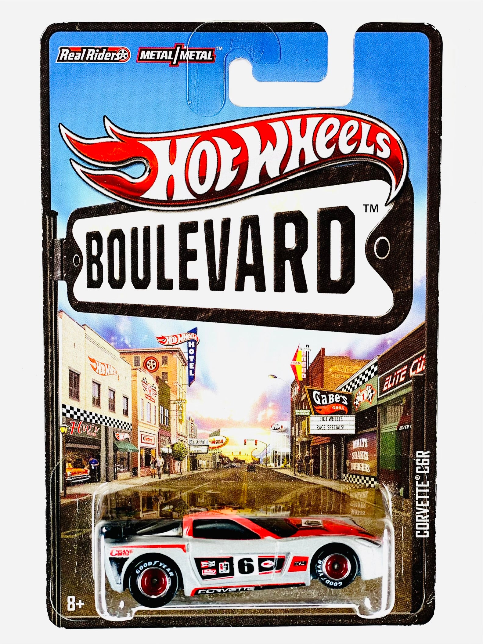 微ハイレート ジョーカーズ Hot Wheels 2013 Boulevard Corvette C6R - Damaged Card/Blister
