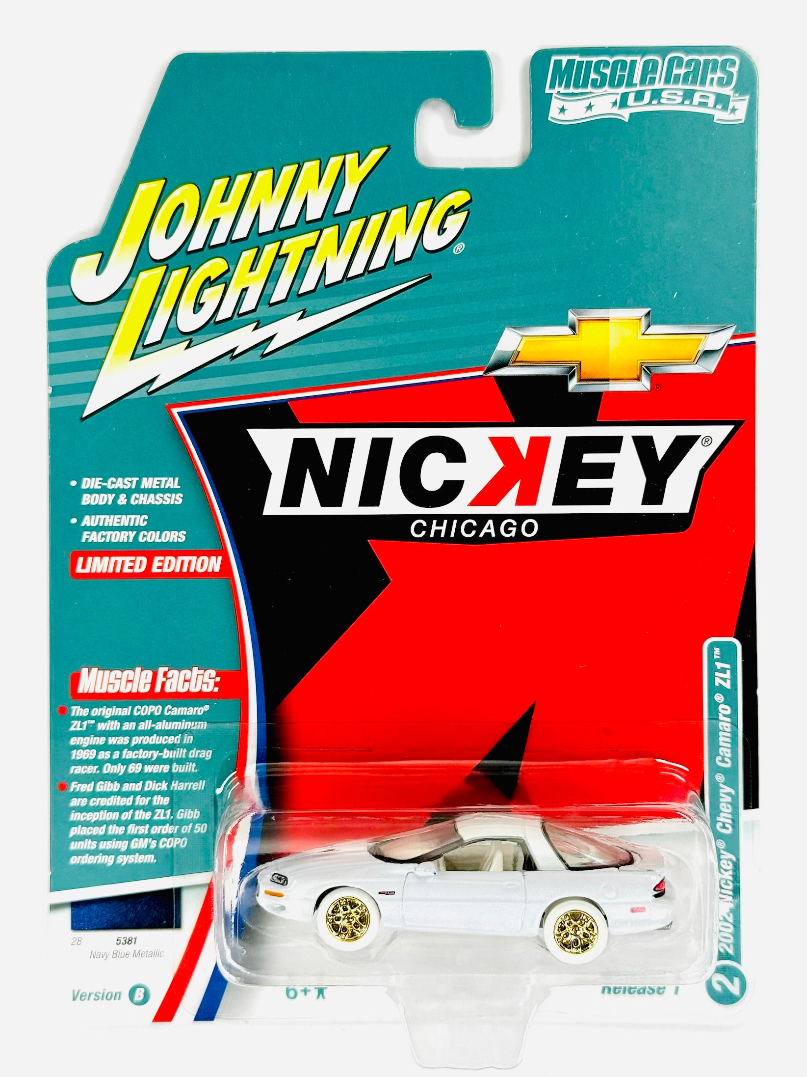 Johnny Lightning Muscle Cars USA 2002 Nickey Chevy Camaro ZL1
