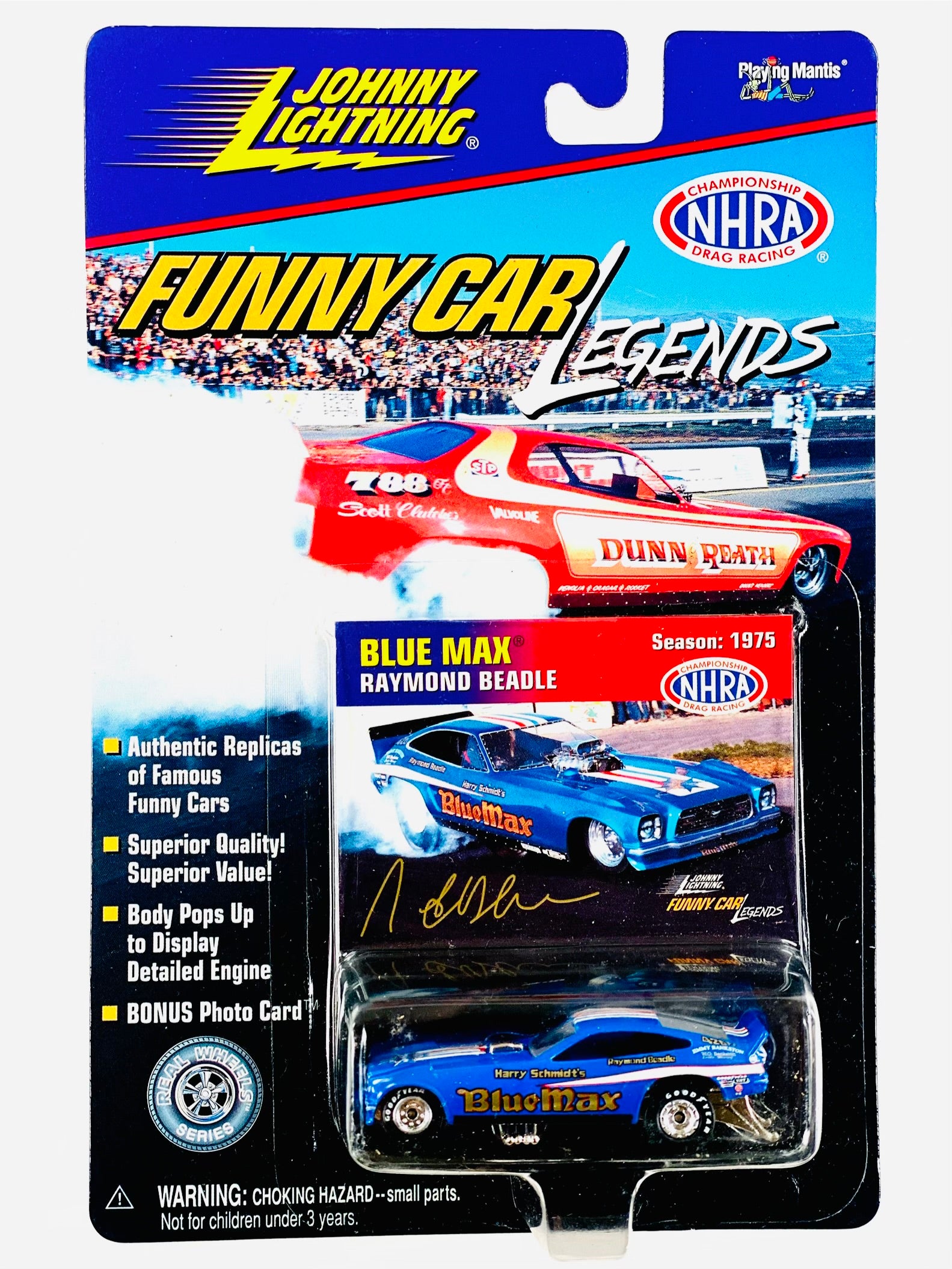 Johnny Lightning Funny Car Legends 1975 Blue Max Raymond Beadle