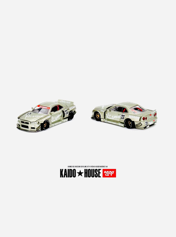 Mini GT X Kaido House Collab Nissan Skyline GT-R (R34) Kaido Works V4 #103