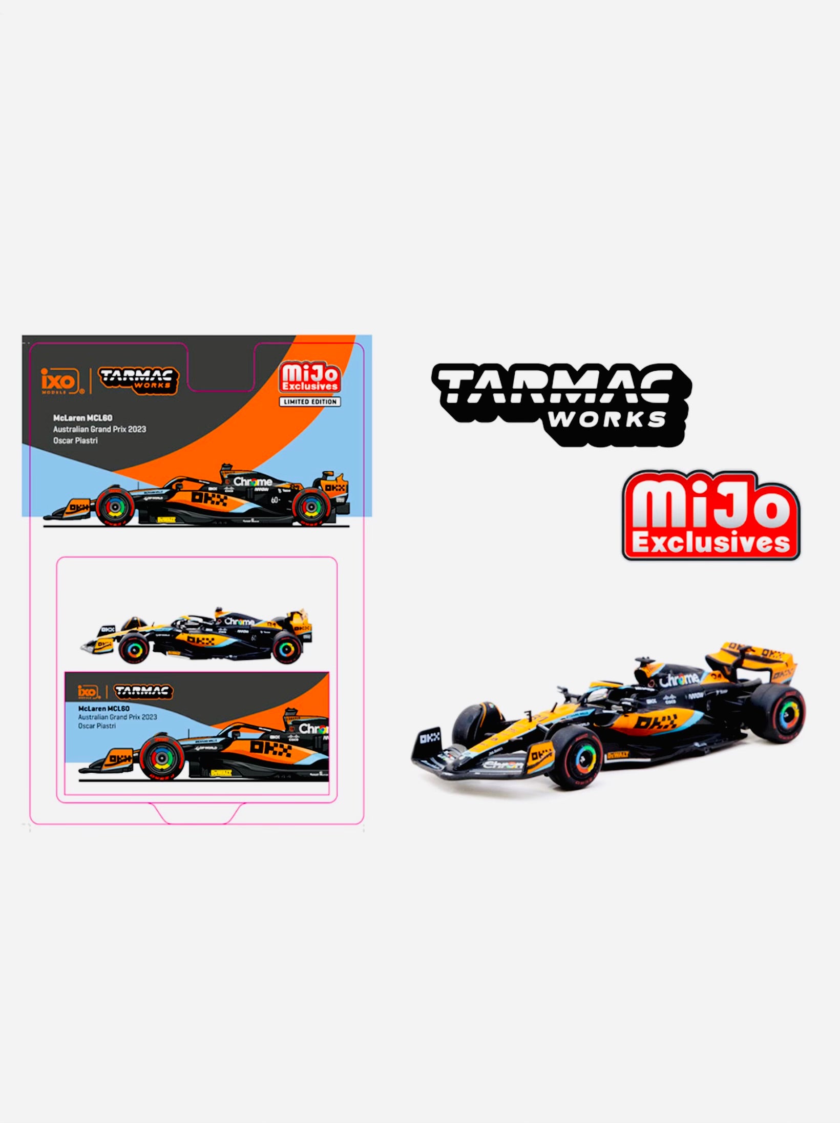 Tarmac Works x iXO Models Mijo Exclusive Formula 1 McLaren MCL60