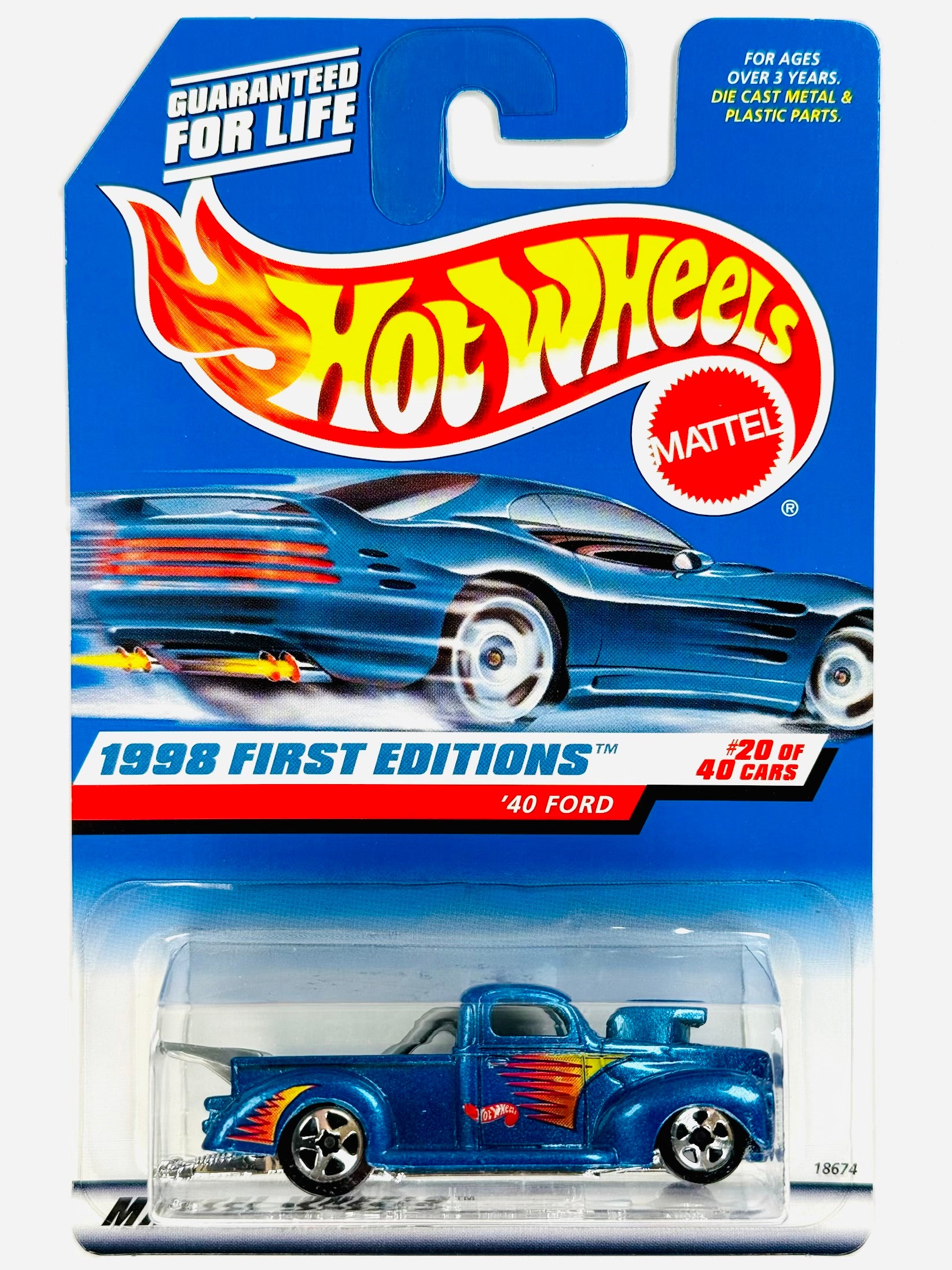 Hot Wheels 1998 First Editions '40 Ford Blue (20/40) - Damaged