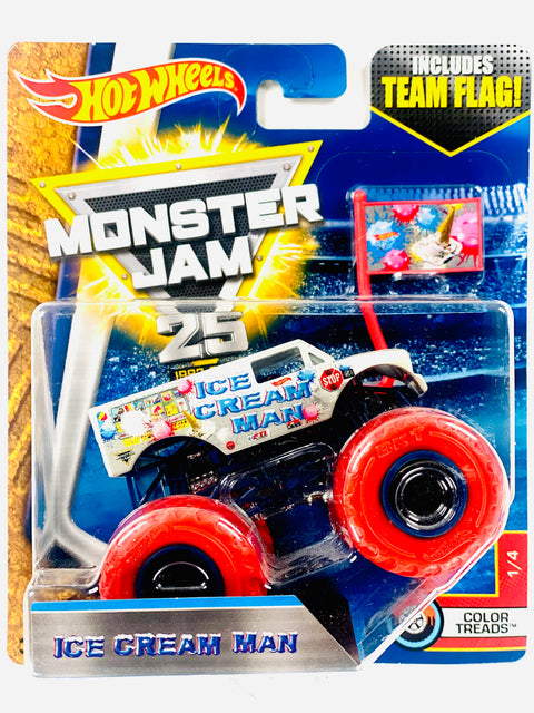 Hot Wheels 2017 Monster Truck & Car Monster Jam Color Treads Ice Cream Man (1/4) - Damaged Card