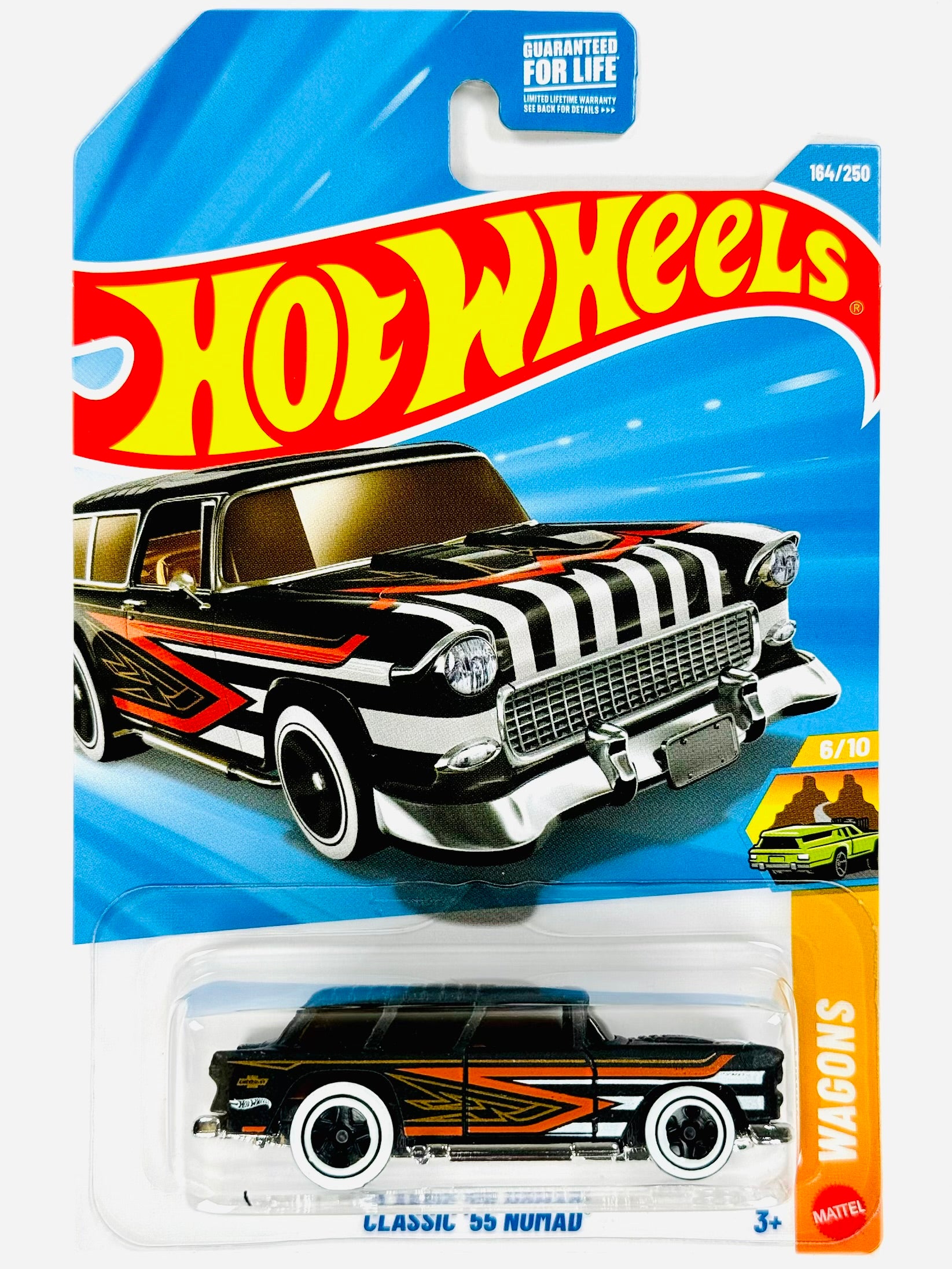 Hot Wheels Wagons Classic '55 Nomad Black (164/250) - Damaged Card