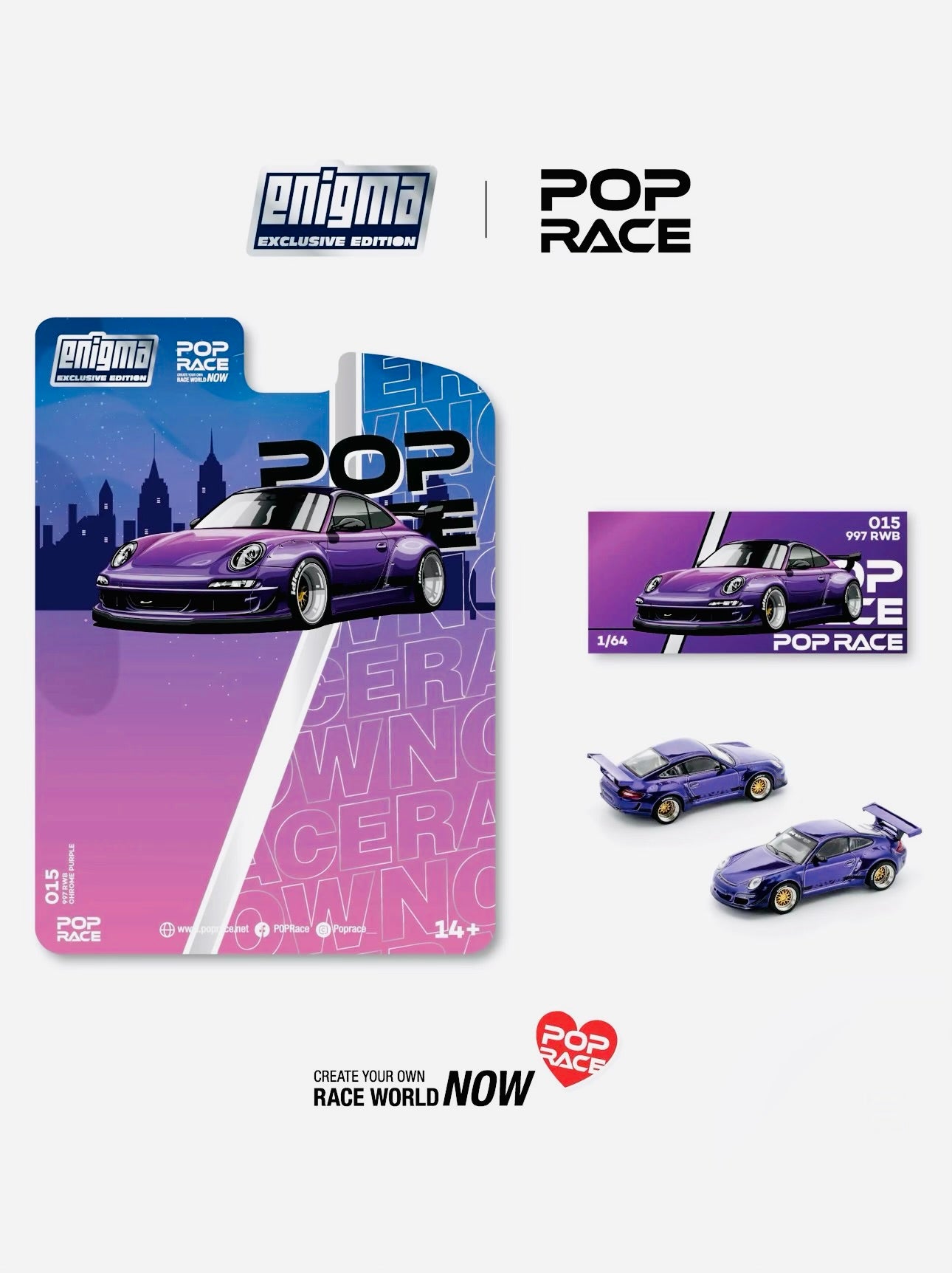 Pop Race Enigma Exclusive Porsche RWB 997 #015 Chase – Jcardiecast