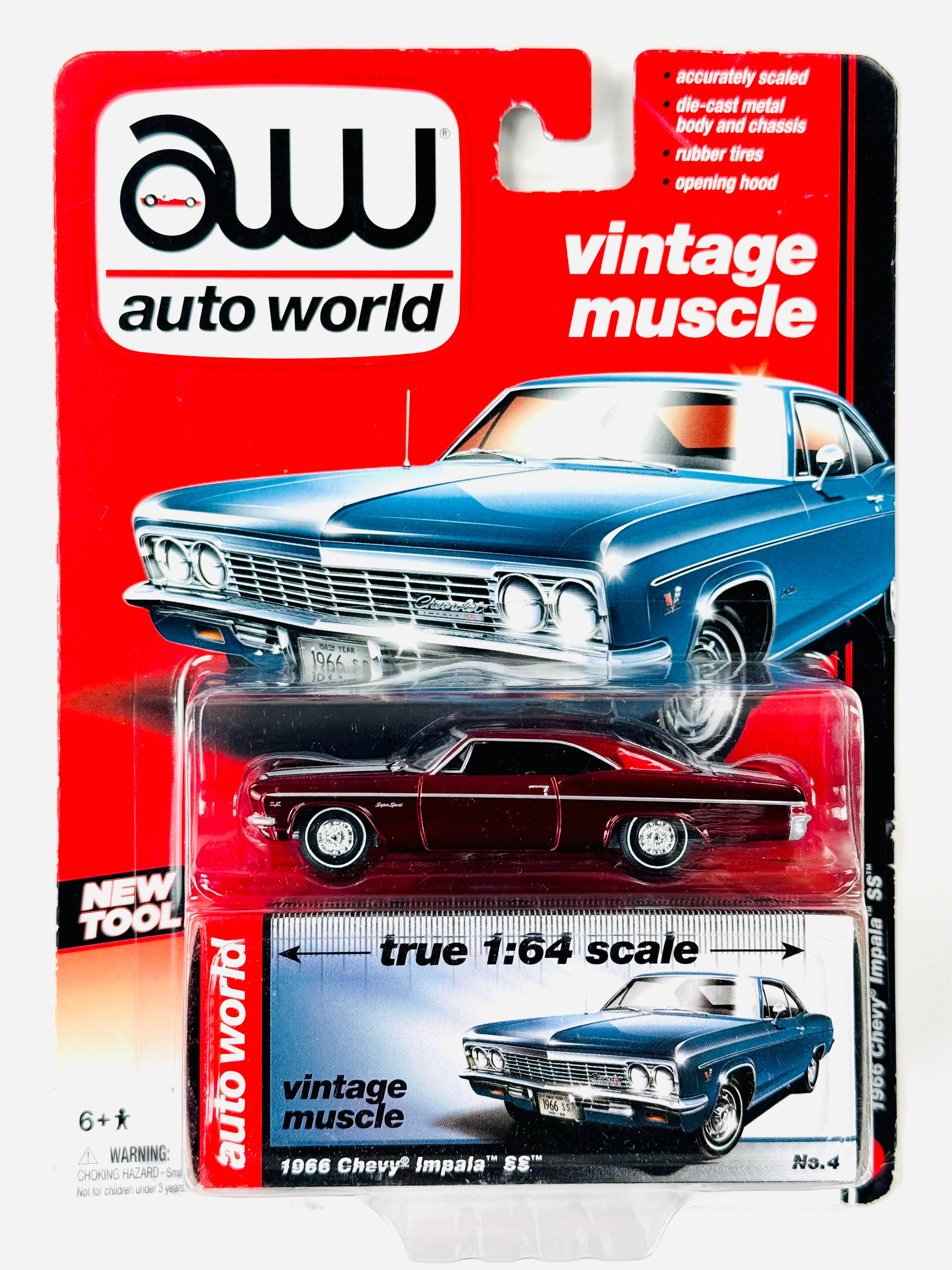 Auto World Vintage Muscle New Tool 1966 Chevy Impala SS Chase