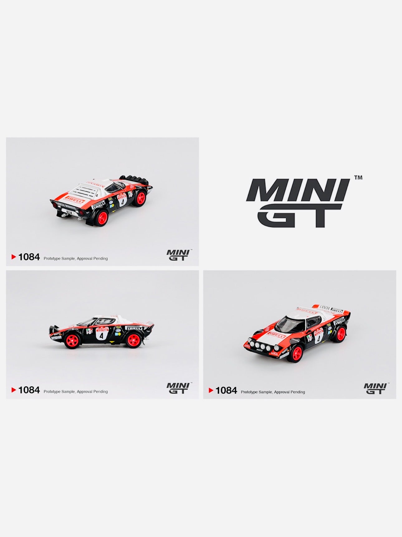 Mini GT Mijo Exclusive Lancia Stratos HF #4 1978 Rally Sanremo