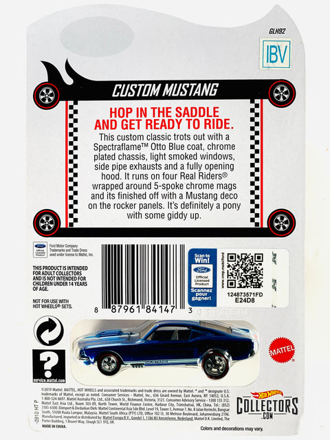 Hot Wheels 2020 RLC Exclusive Custom Mustang IBV/Sample - Damaged Card