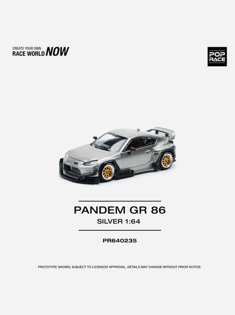 Pop Race Factory Sealed Toyota Pandem GR86 Silver #235