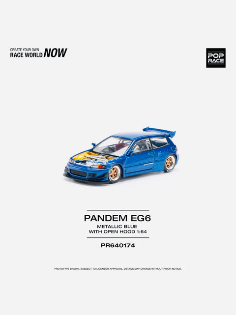 Pop Race Factory Sealed Pandem Civic EG6 Metallic Blue #174
