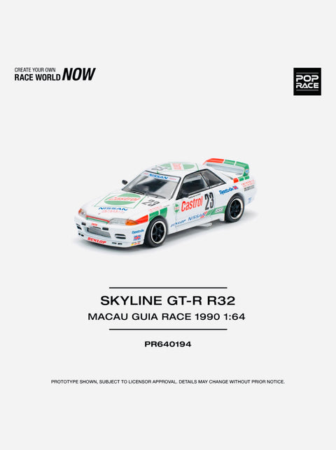 Pop Race Factory Sealed Secret Nissan Skyline GT-R R32 Macau Guia Race 1990 Winner White #194