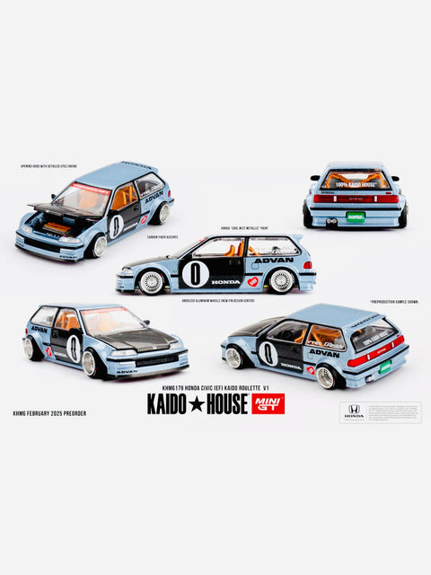 Mini GT x Kaido House Collab Honda Civic (EF) Kaido Roulette V1 #179