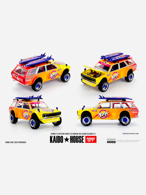 Mini GT x Kaido House Collab Datsun KAIDO 510 Wagon 4x4 Kaido ISLANDS V1 #210