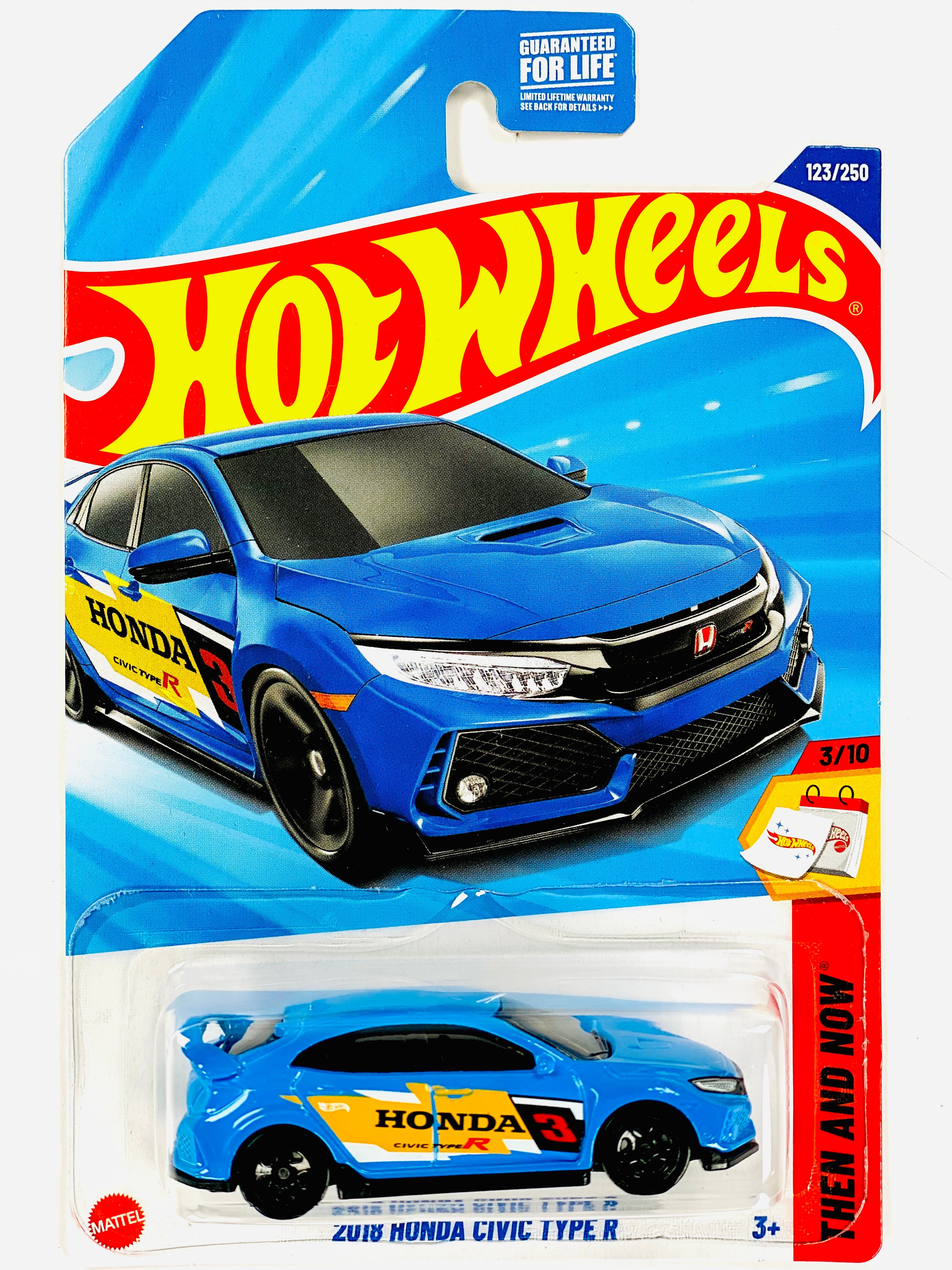 Hot Wheels 2025 Then and Now 2018 Honda Civic Type R Blue