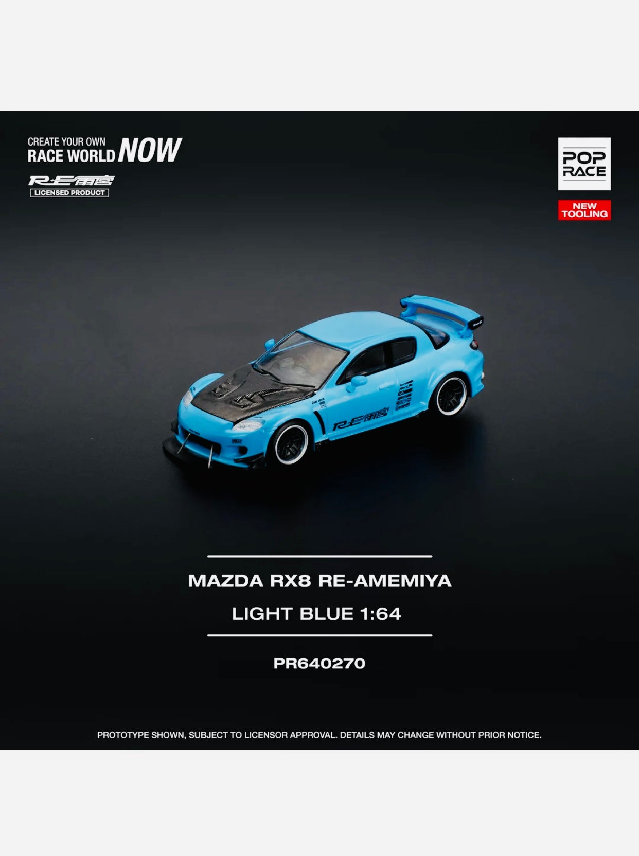 Pop Race Factory Sealed Mazda RX8 Re-Amemiya Light Blue #270