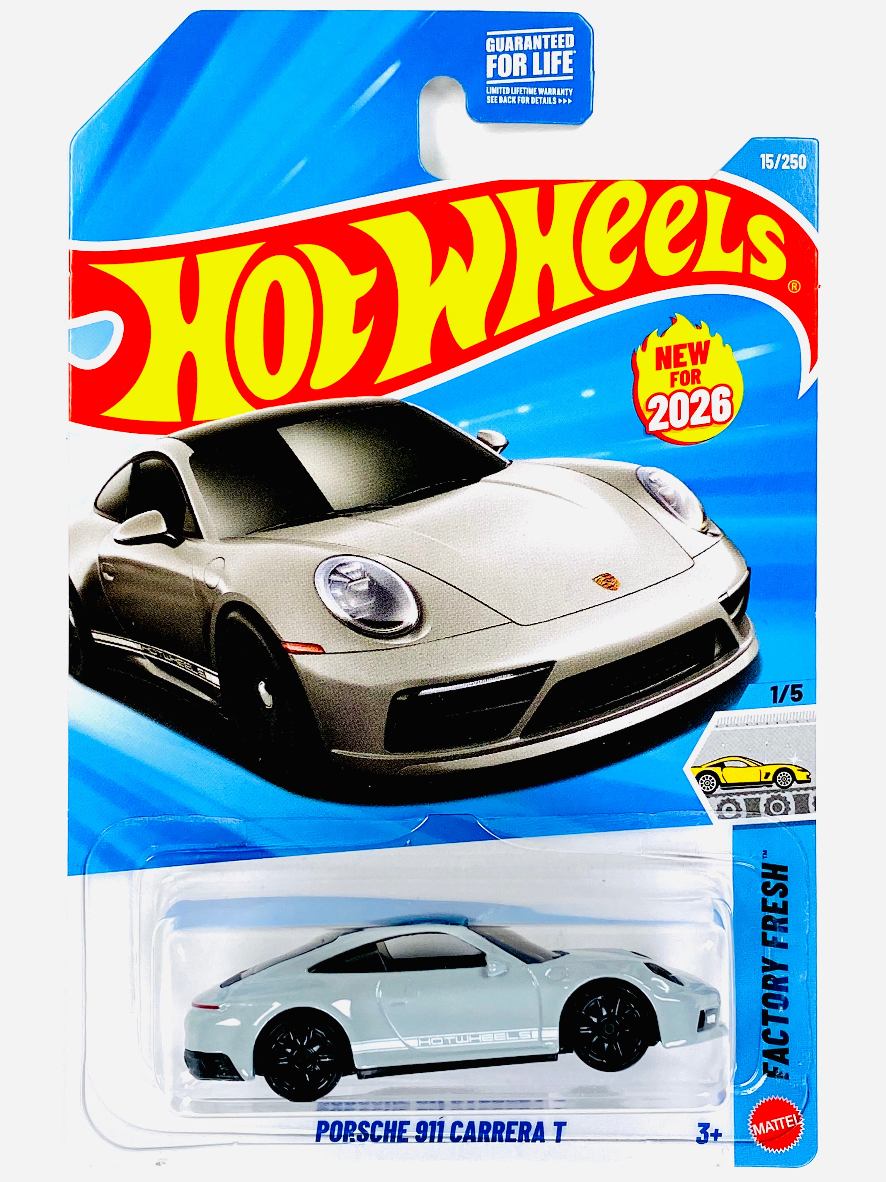 Hot Wheels Factory Fresh Porsche 911 Carrera T Gray - Damaged Card