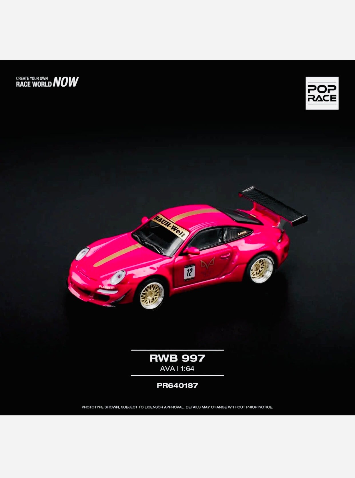 ラブカ　anniversary PE Pop Race Factory Sealed Porsche RWB 997 AVA Pink #187 – Jcardiecast