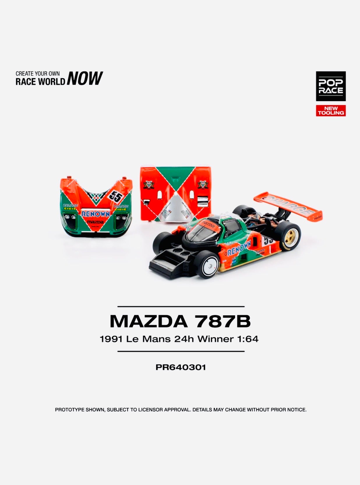 Pop Race Factory Sealed Mazda 787B 1991 Le Mans 24h Winner #301