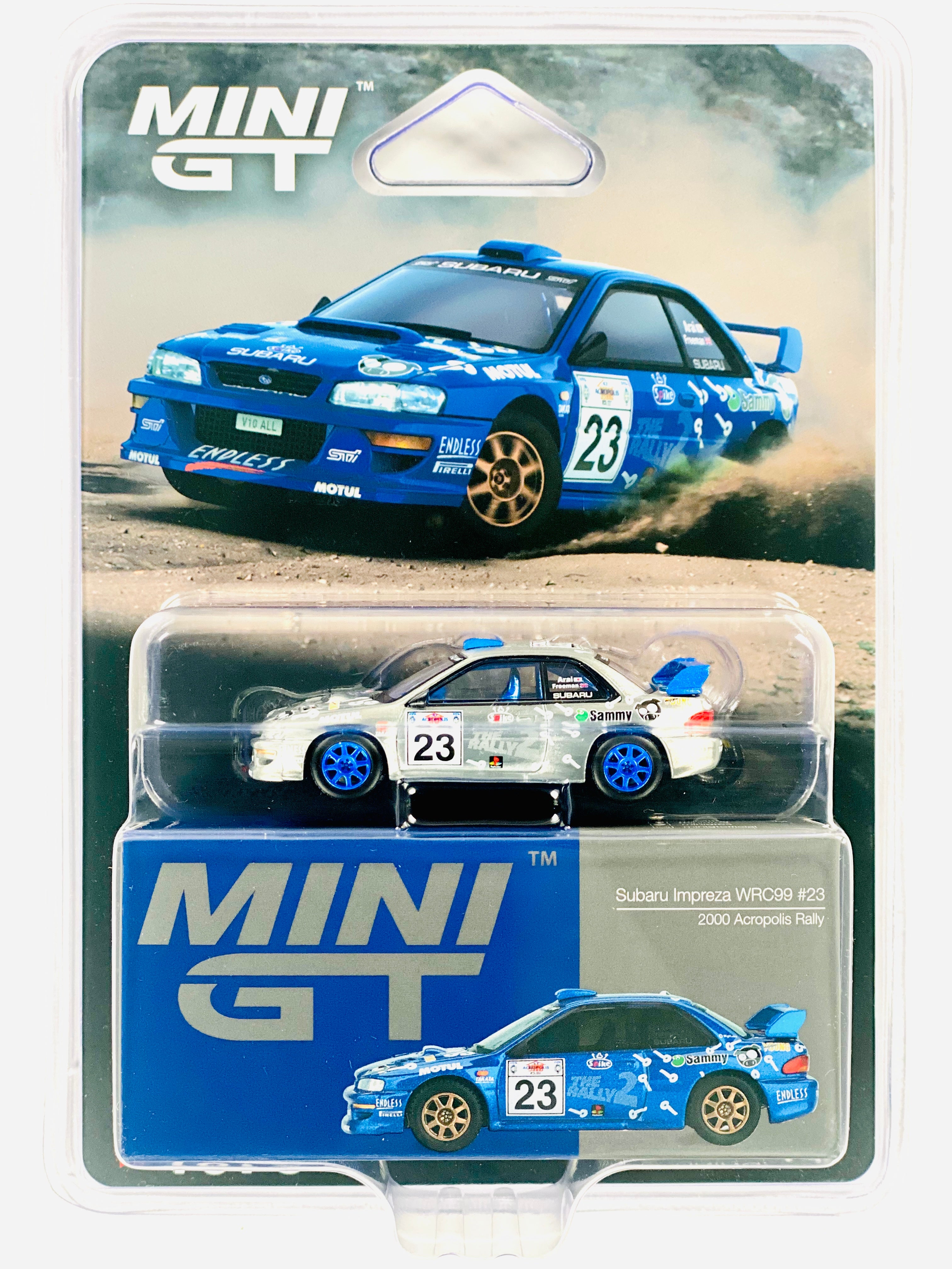 Mini GT Mijo Exclusive Subaru Impreza WRC99 #23 2000 Acropolis