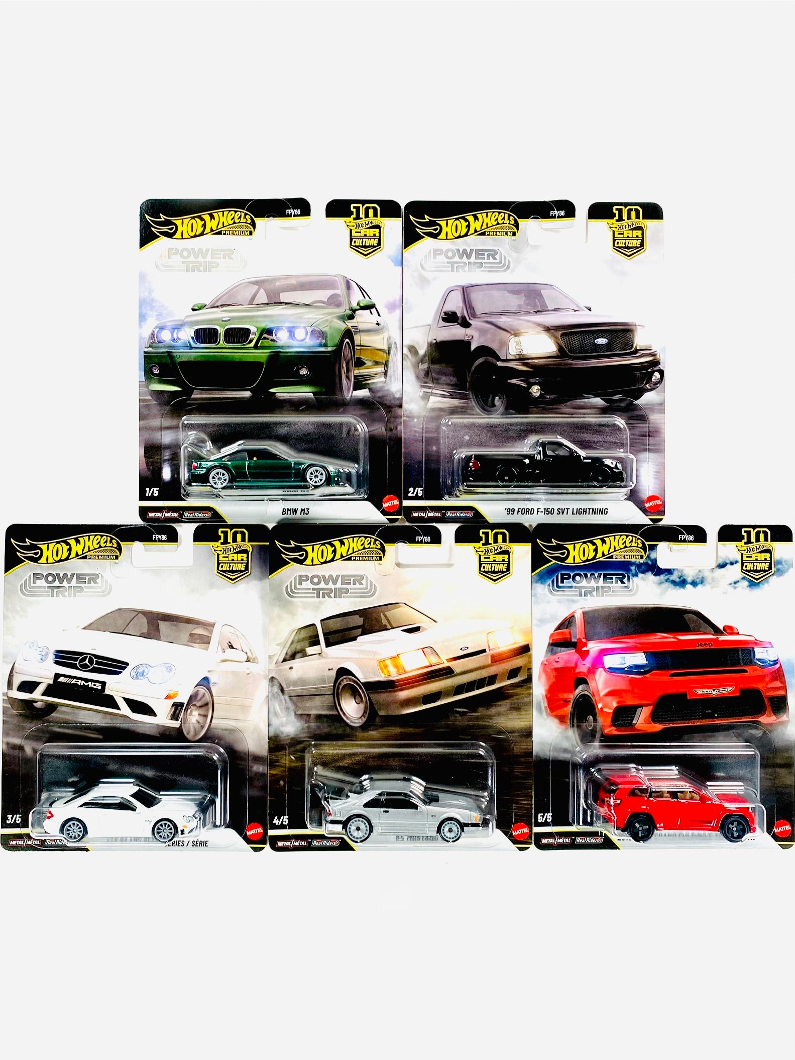 Hot Wheels 2026 Car Culture Power Trip Case R (Set of 5 Cars