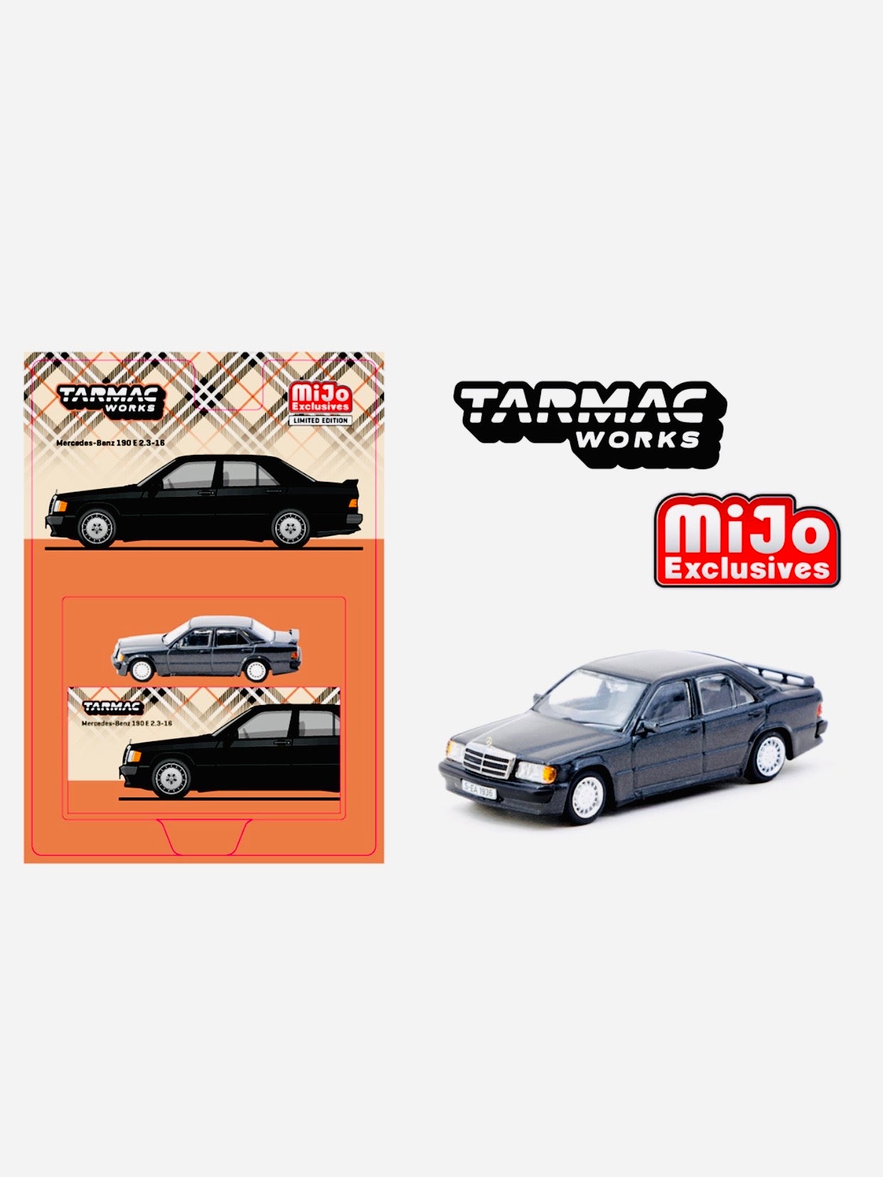 Tarmac Works Mijo Exclusive Mercedes-Benz 190 E 2.3-16 Blue/Black