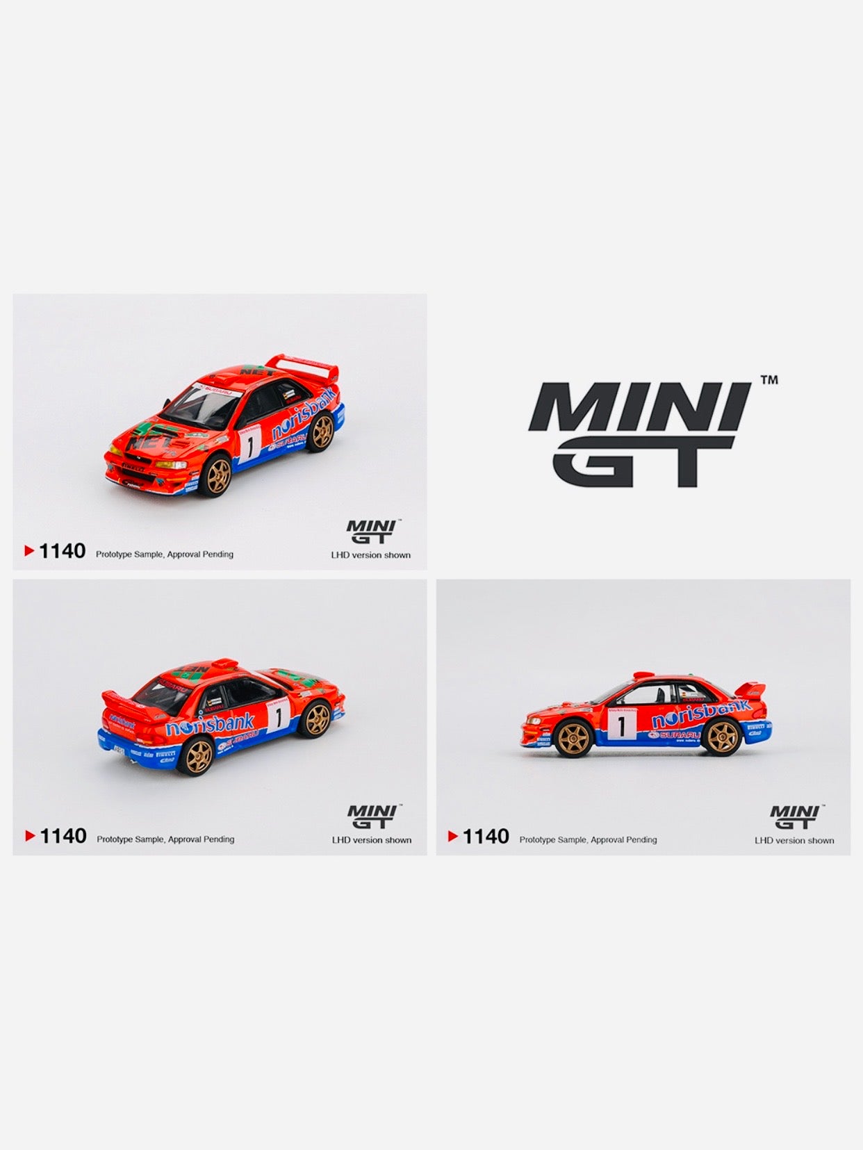 Mini GT Mijo Exclusive Subaru Impreza WRC97 #1 1999 DRM Champion