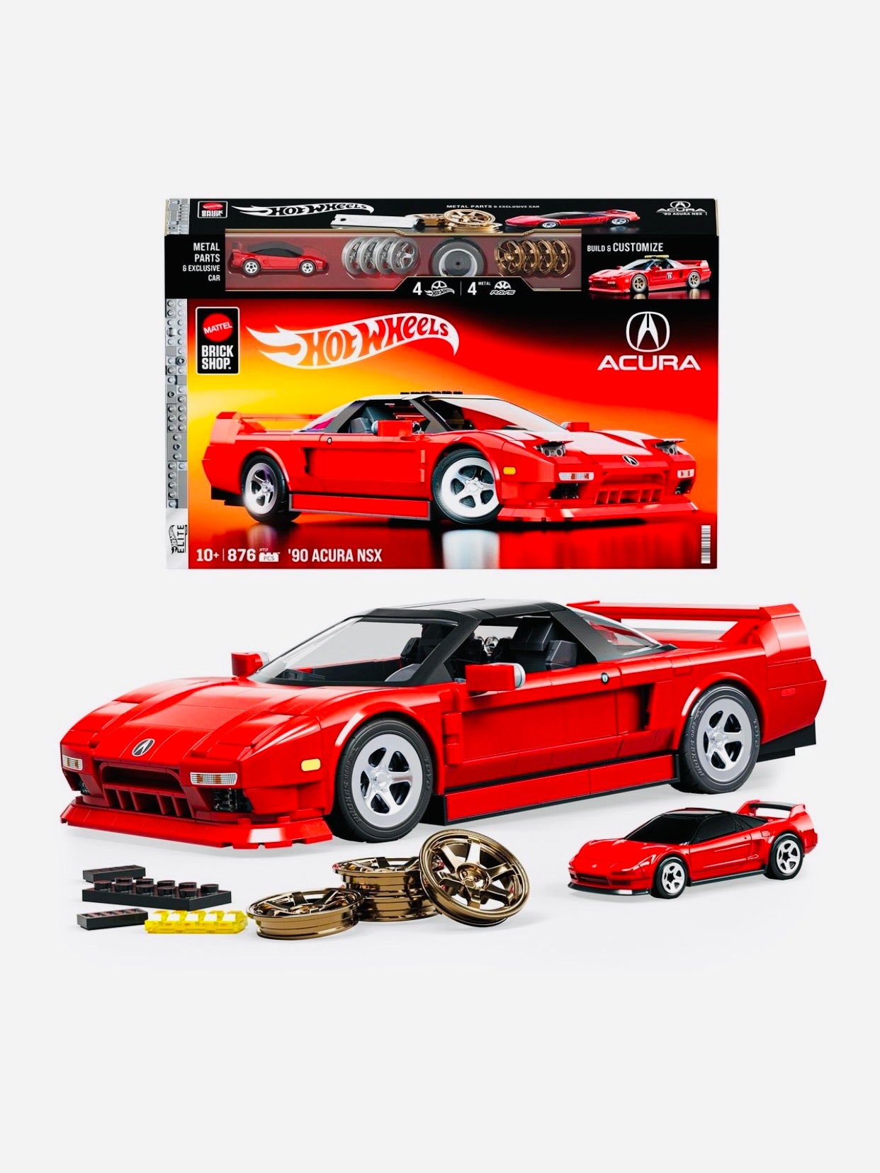 Mattel Brick Shop Hot Wheels '90 Acura NSX Building Set - Damaged