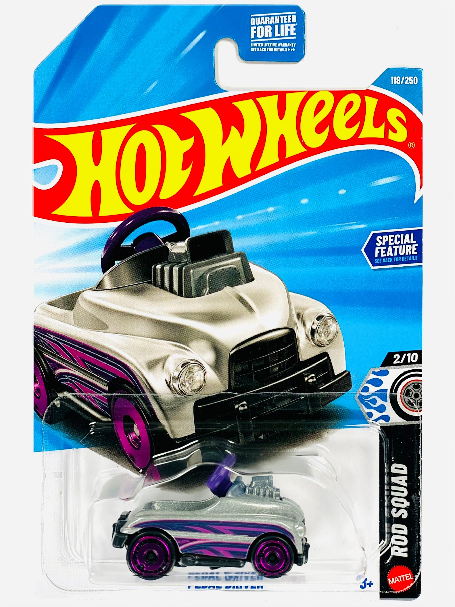 Hot Wheels Rod Squad Pedal Driver Silver/Purple (118/250)