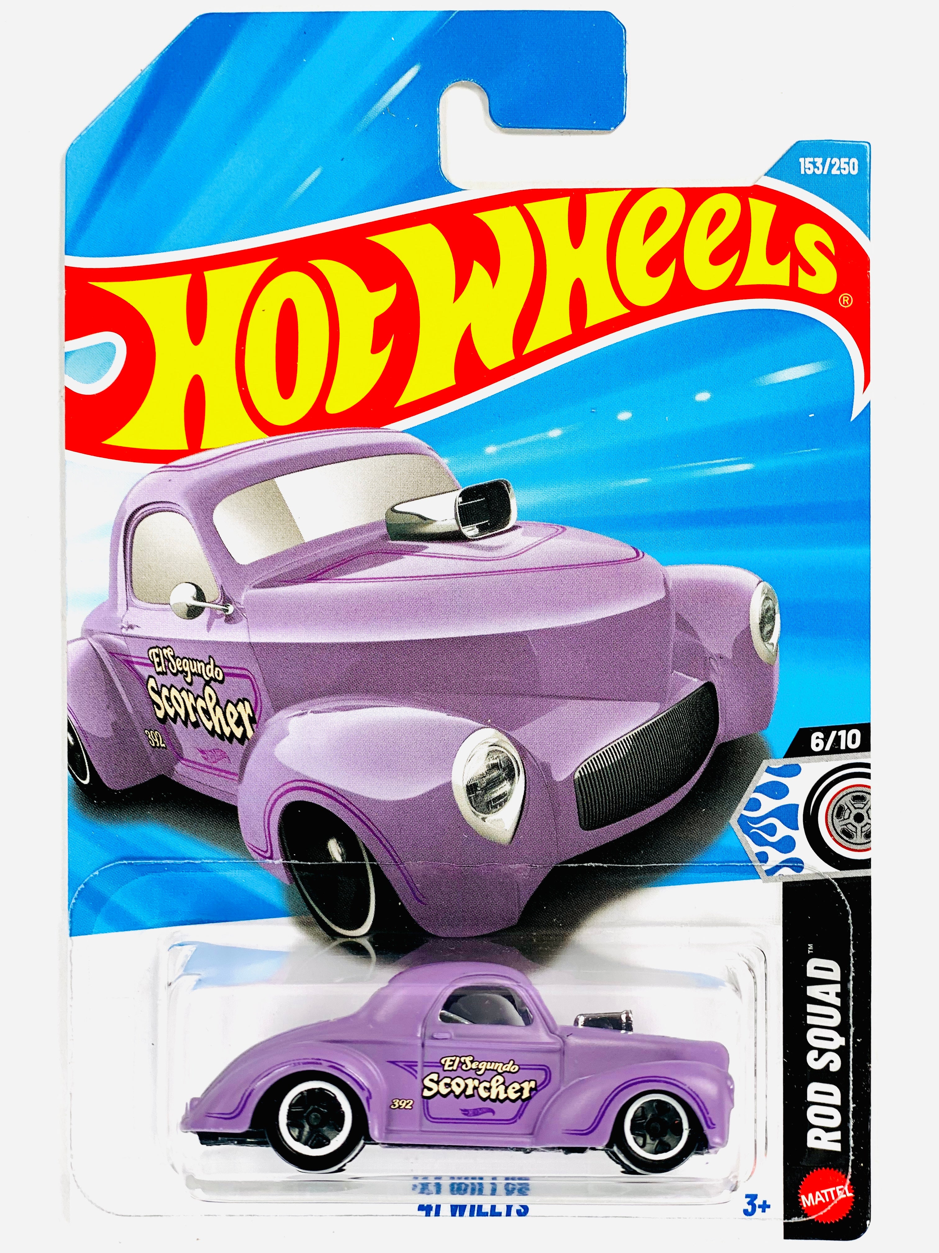 Hot Wheels Rod Squad '41 Willys Purple (153/250) - Damaged Card