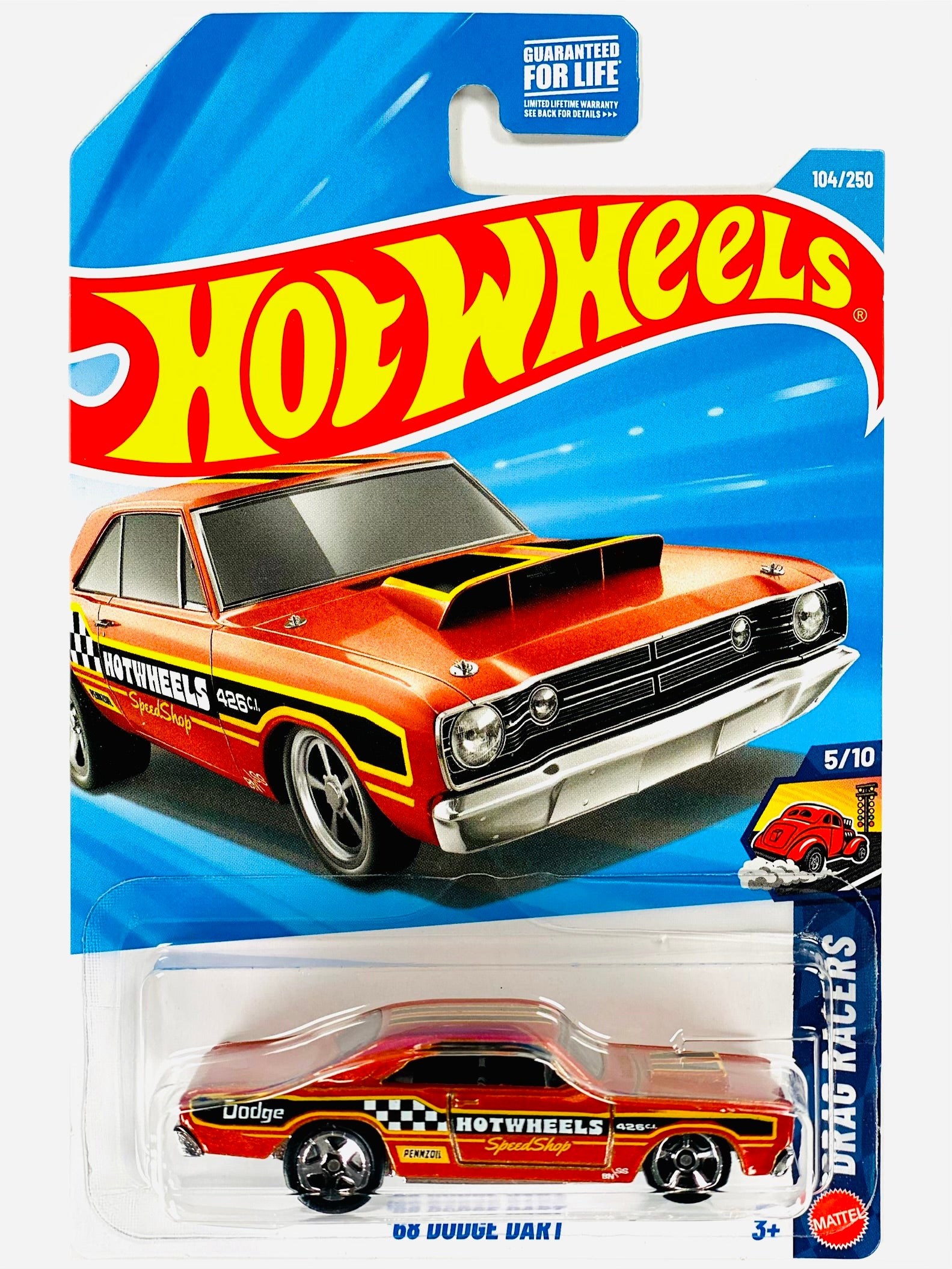 Hot Wheels Drag Racers '68 Dodge Dart Orange (104/250) - Damaged