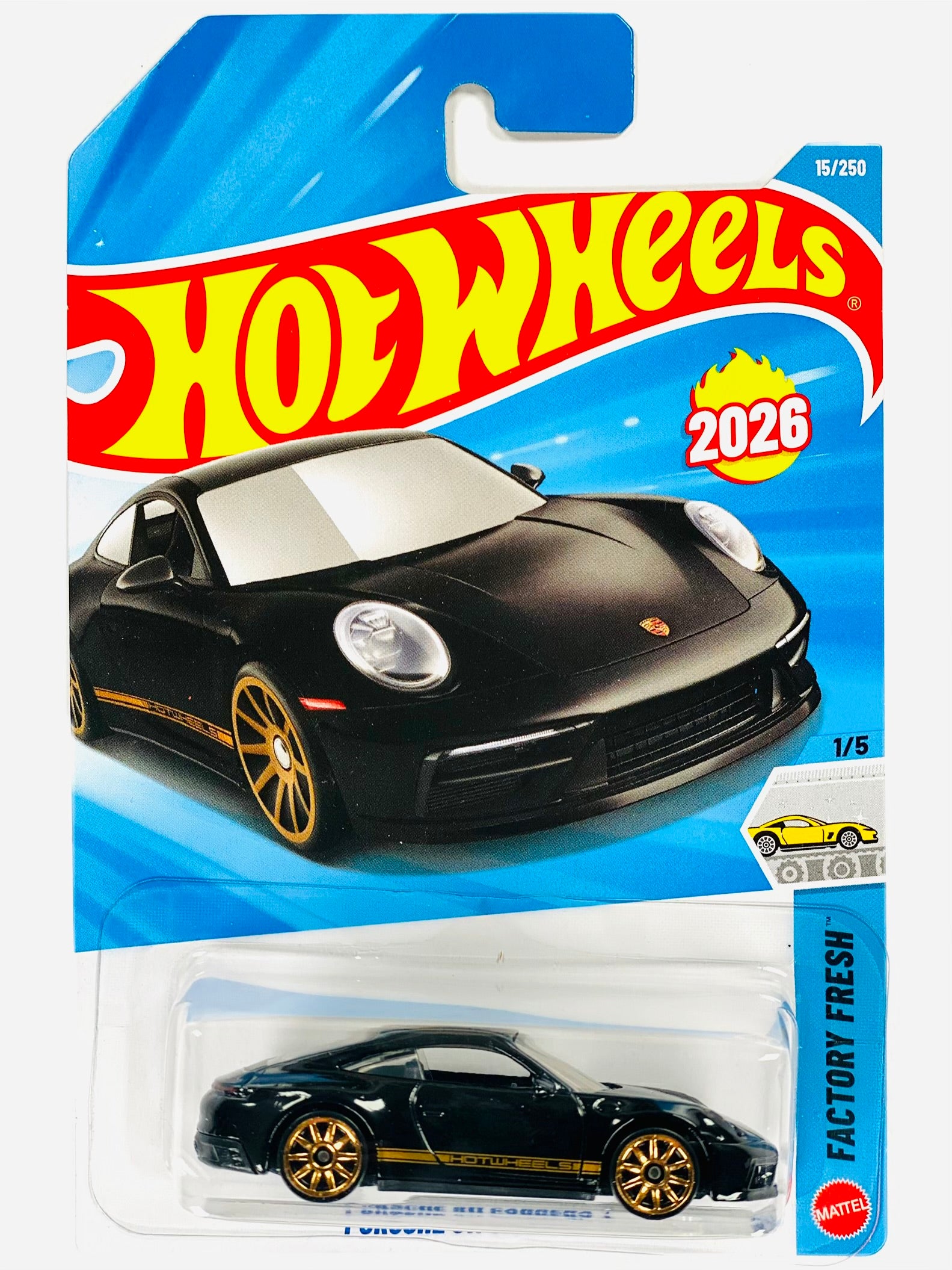 Hot Wheels Factory Fresh Porsche 911 Carrera T Black (15/250