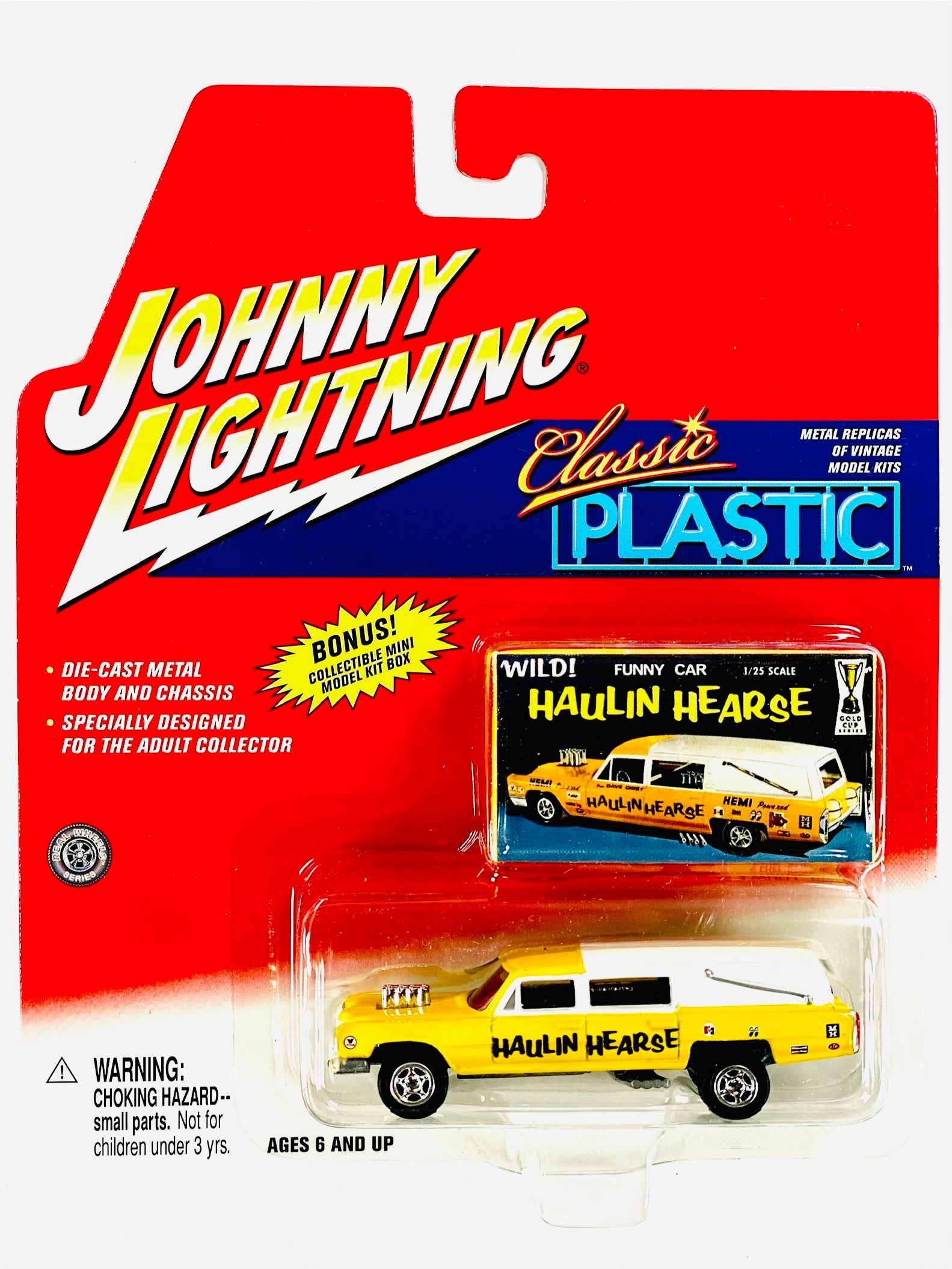 Johnny's - ELAIZA Johnny Lightning 2002 Classic Plastic Haulin Hearse Funny Car