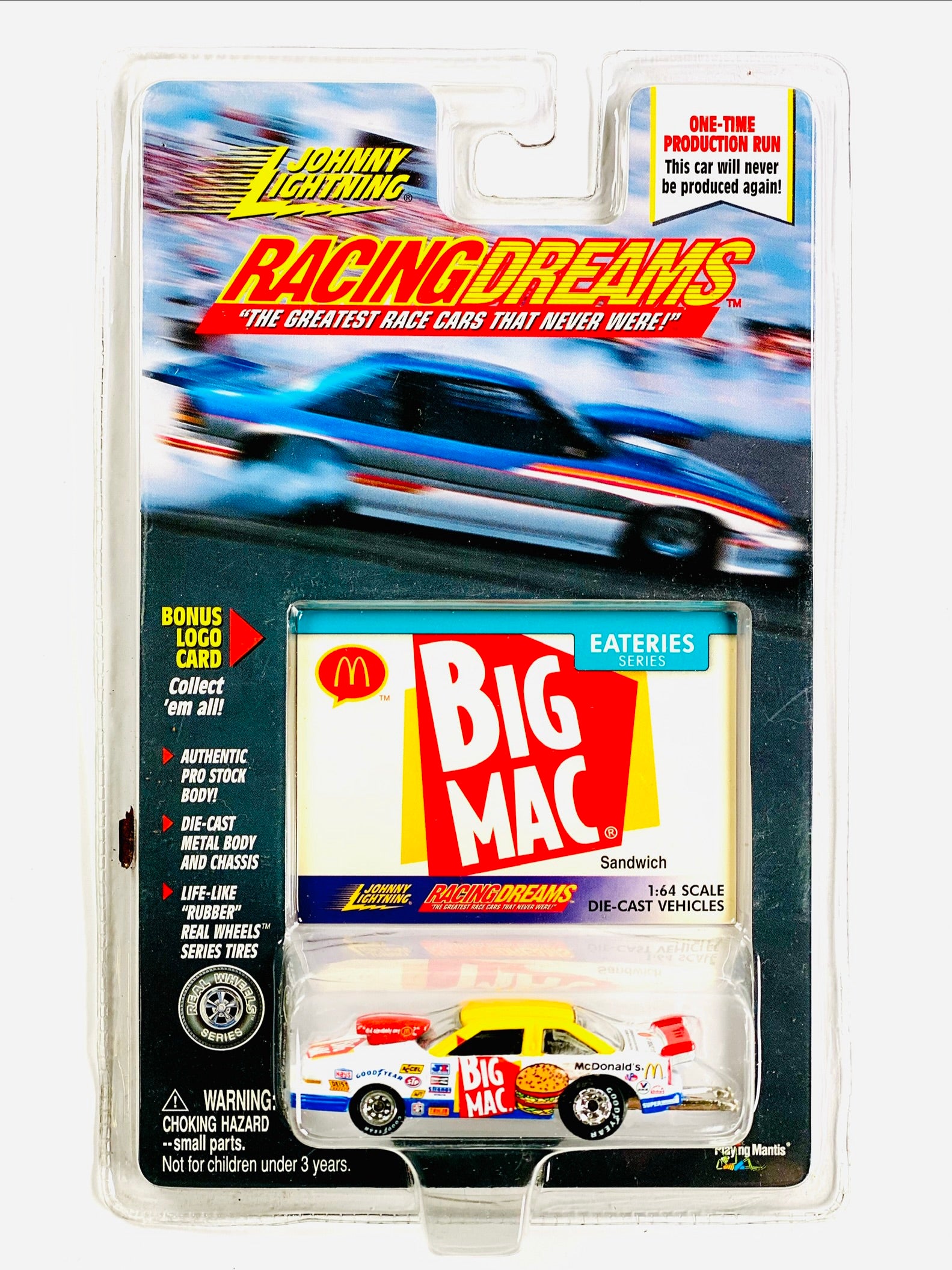 Johnny Lightning Racing Dreams Eateries Big Mac Car - Damaged Card