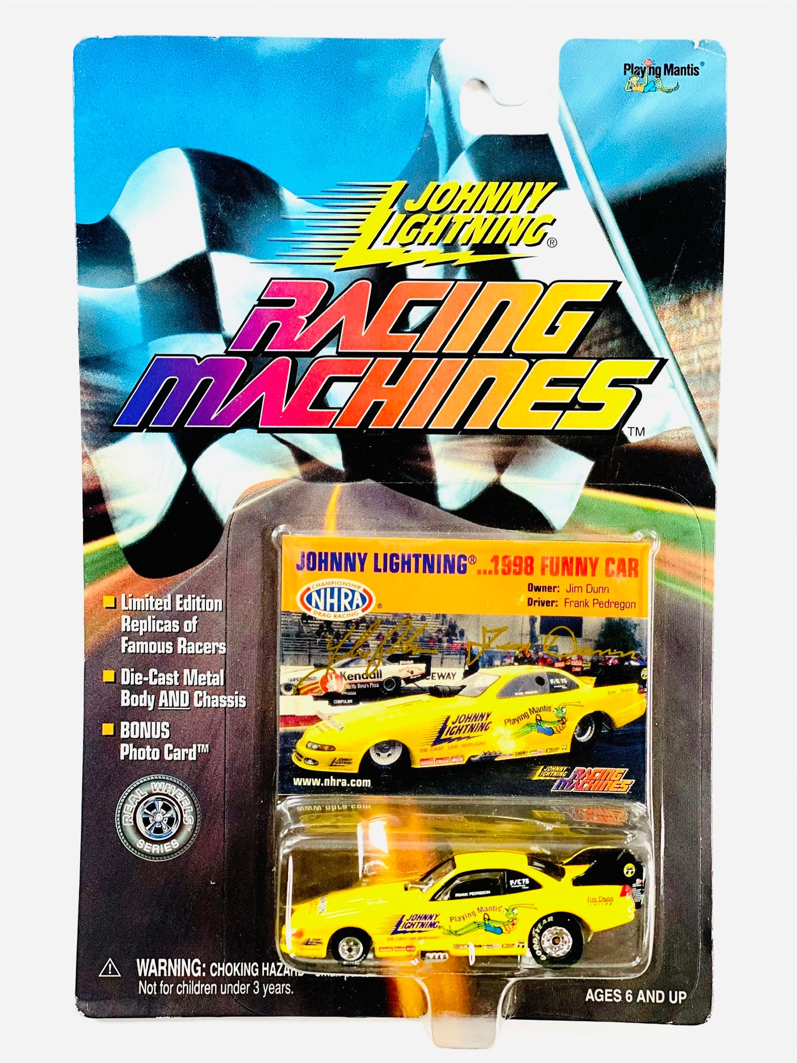 Johnny Lightning Racing Machines NHRA 1998 Funny Car Yellow