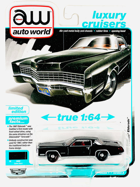 Auto World Luxury Cruisers 1967 Cadillac Eldorado in Sable Black