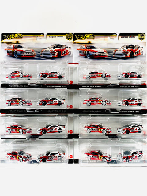 Hot Wheels 2024 Target Exclusive 2 Pack Nissan 240SX (S14) & Nissan Silvia (S15) Solid Pack (8 Pieces) - Damaged