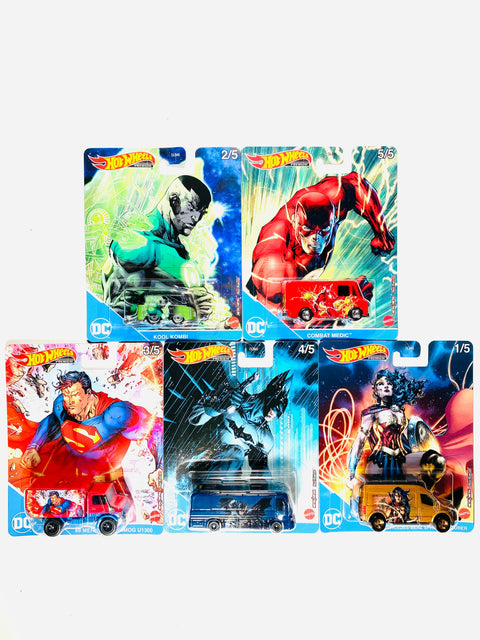 Hot Wheels 2021 Pop Culture DC Comics Case M (Set of 5 Cars)