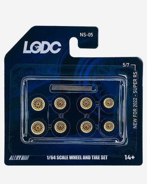 LODC Series 2 Alloy Super RS Rims Wheels & Tire Set W/ Axles NS-05 (5/7) - 2 (8mm), 4 (10mm), 2 (12mm)