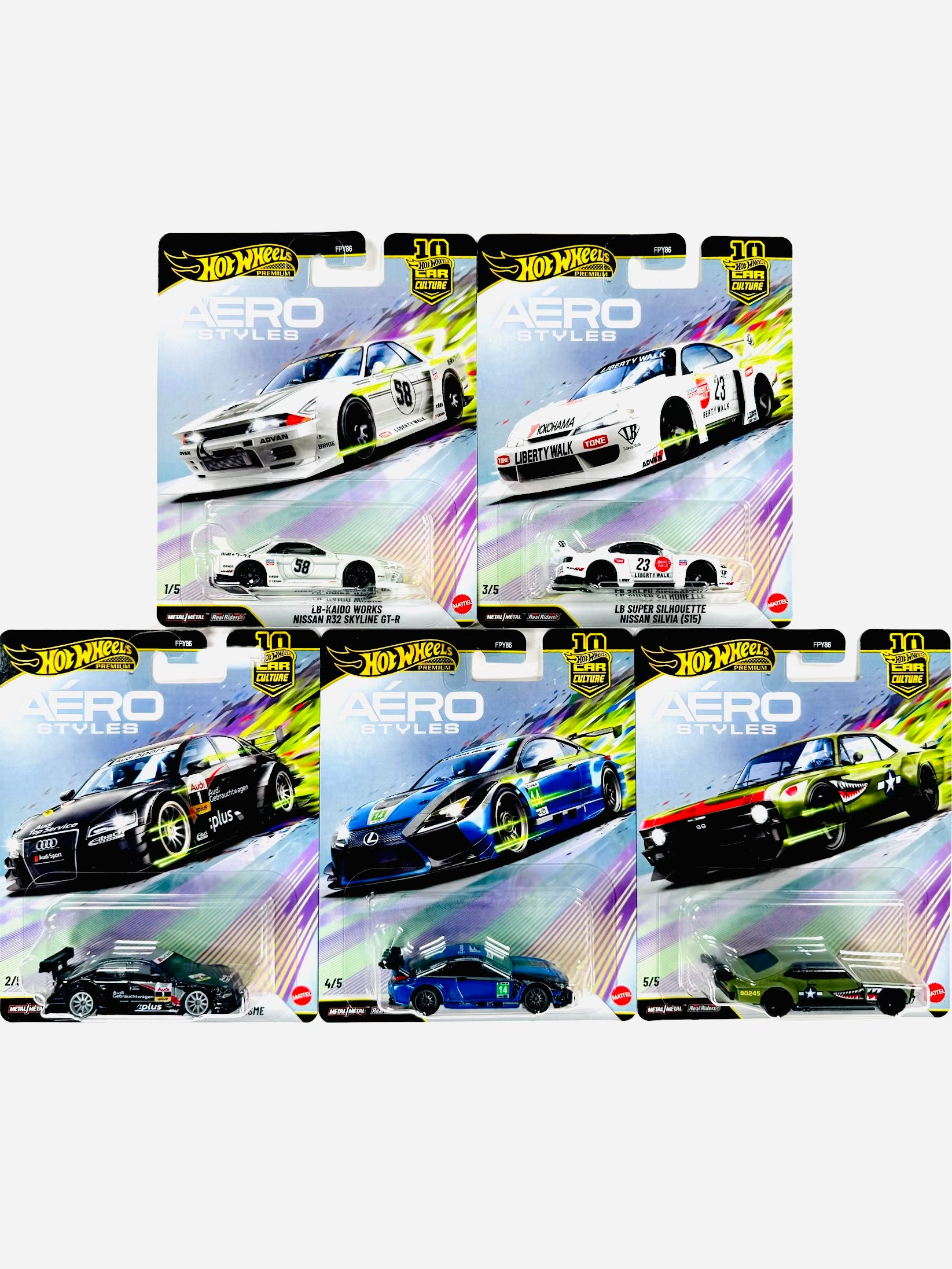 Hot Wheels 2026 Car Culture AeroStyles Case U (Set of 5 Cars