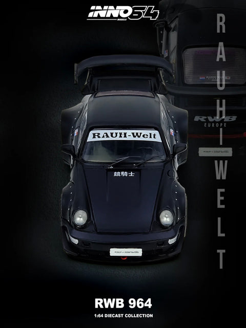Inno64 Factory Sealed Porsche RWB 964 Black Matt