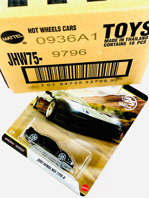 Hot Wheels 2026 Fast & Furious 25th Anniversary ’03 Honda NSX Type-R Factory Sealed Solid Pack (10 Cars)